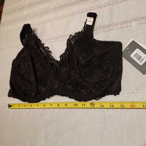 Déesse Lingerie by 'Femme Couture' Underwire Balconette Full BRA NEW BLACK Plus - Picture 5 of 16